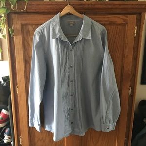 JJill Classic Pinstriped Blouse